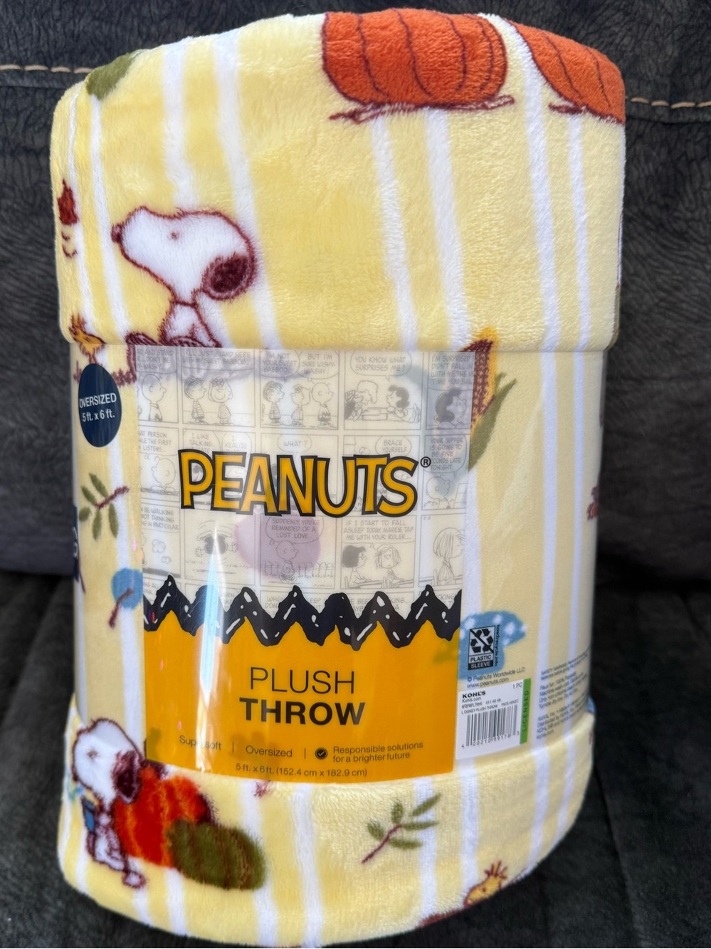 Snoopy peanuts Harvest/Fall Plush Throw Blanket